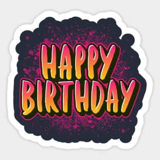 Happy Birthday Pink Sticker